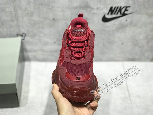 Balenciaga經典款男女鞋 巴黎世家頂級版本Triple S厚底氣墊大底LOGO老爹鞋 Balenciaga情侶款老爹鞋  hdbl1265